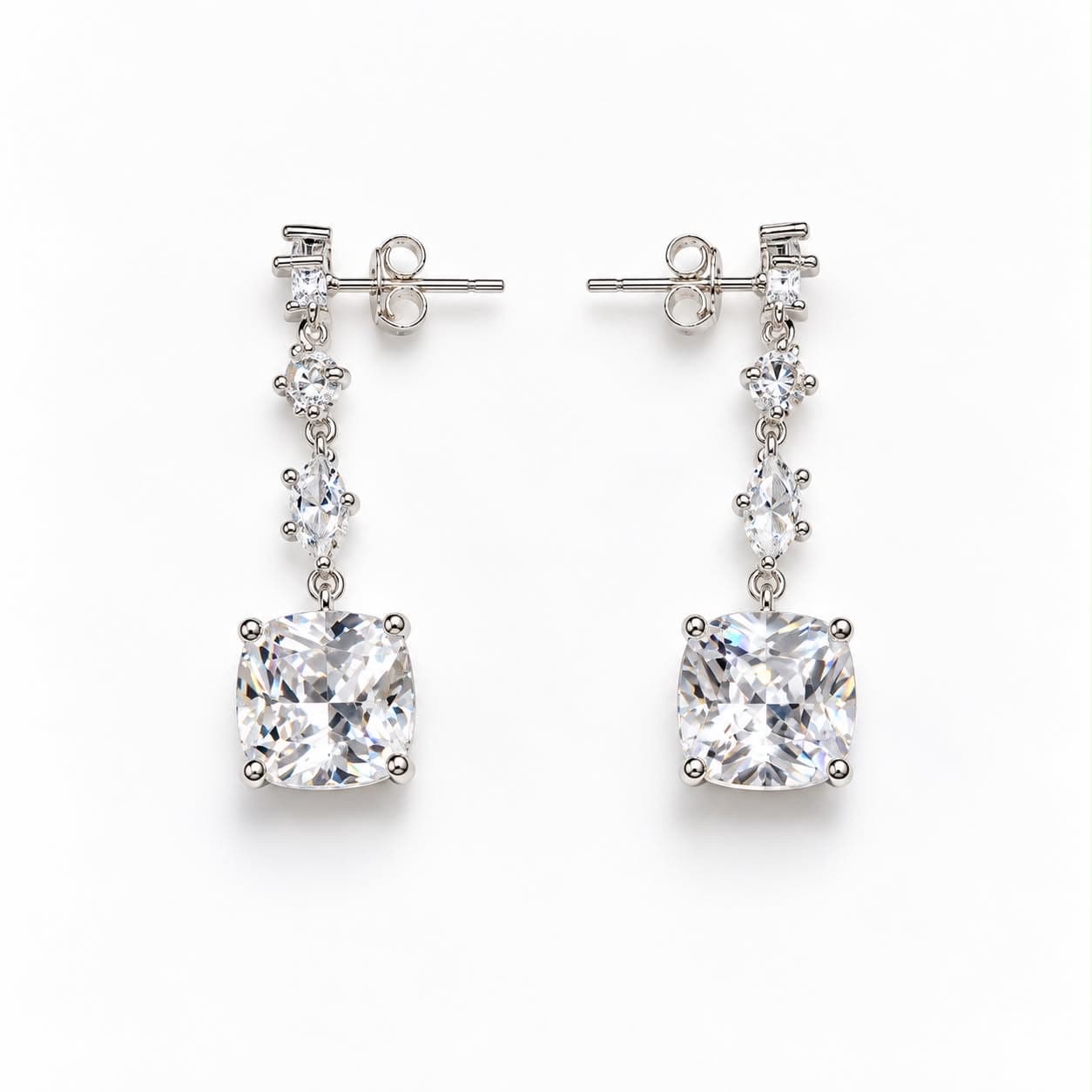 Aretes Cascada: 1 par de aretes de plata 925