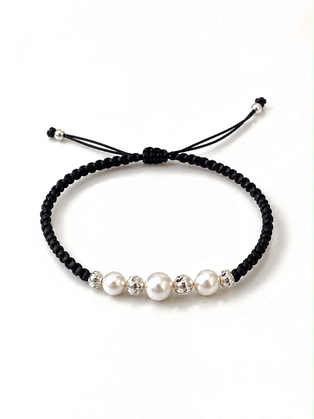 Cordón Tres Perlas: 1 brazalete de plata 925