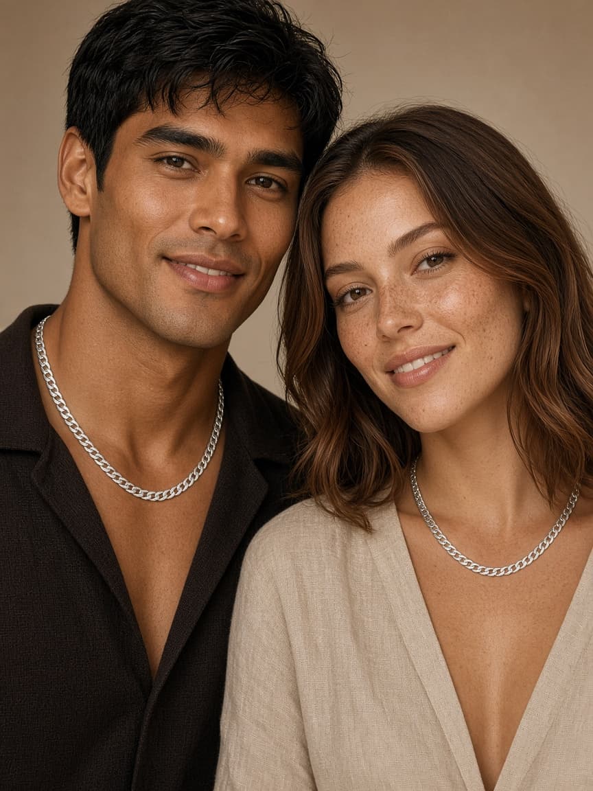 Dúo Barbada Encuentro: 2 collares de plata 925